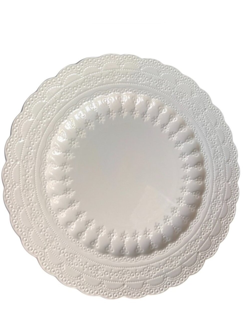 Spode Copeland Jewel White Embossed Saucer Plate 6 1/8" Diameter Vintage England